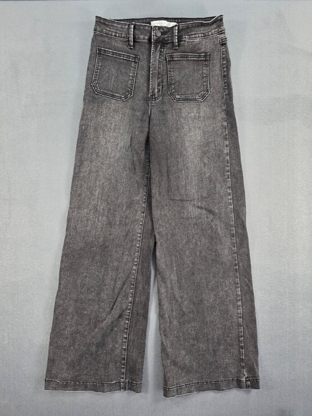 Altar'd State x Just Black Denim Jeans 28 Washed Black Wide Leg High Rise